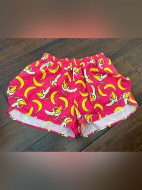 Men's Running Shorts — Bright Pink Banana Print